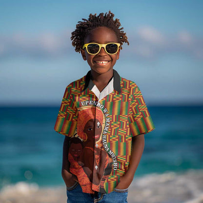 African Happy Mother's Day Kid Hawaiian Shirt Black Mothers Kente Pattern