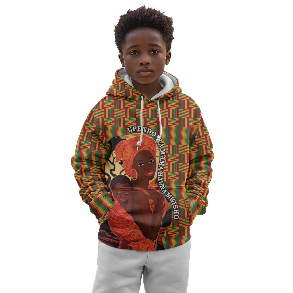 African Happy Mother's Day Kid Hoodie Black Mothers Kente Pattern