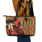 African Happy Mother's Day Leather Tote Bag Black Mothers Kente Pattern