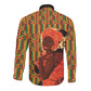 African Happy Mother's Day Long Sleeve Button Shirt Black Mothers Kente Pattern