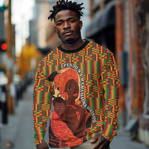 African Happy Mother's Day Long Sleeve Shirt Black Mothers Kente Pattern