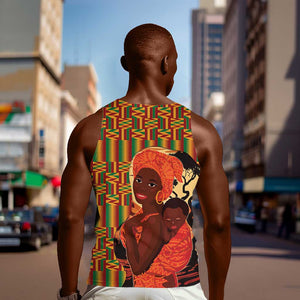 African Happy Mother's Day Men Tank Top Black Mothers Kente Pattern