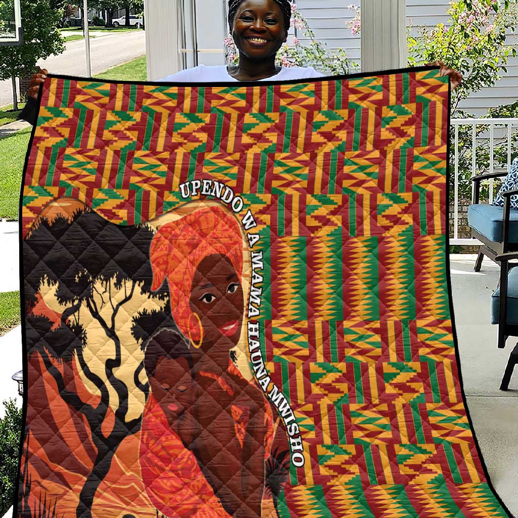 African Happy Mother's Day Quilt Black Mothers Kente Pattern