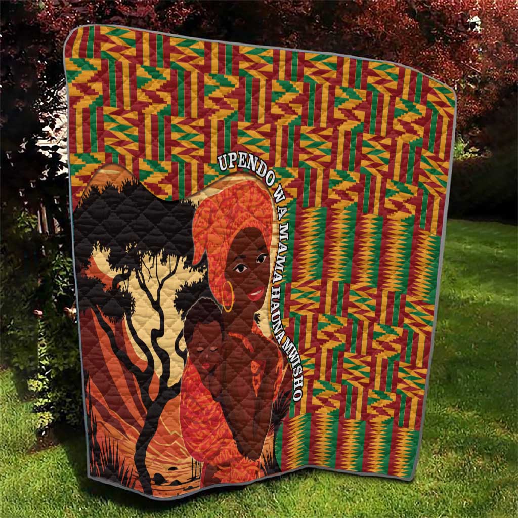 African Happy Mother's Day Quilt Black Mothers Kente Pattern