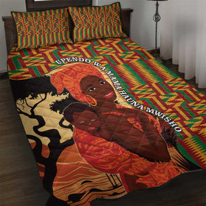African Happy Mother's Day Quilt Bed Set Black Mothers Kente Pattern