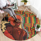 African Happy Mother's Day Round Carpet Black Mothers Kente Pattern