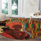 African Happy Mother's Day Round Carpet Black Mothers Kente Pattern