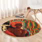 African Happy Mother's Day Round Carpet Black Mothers Kente Pattern