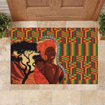 African Happy Mother's Day Rubber Doormat Black Mothers Kente Pattern