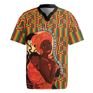 African Happy Mother's Day Rugby Jersey Black Mothers Kente Pattern