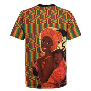 African Happy Mother's Day Rugby Jersey Black Mothers Kente Pattern