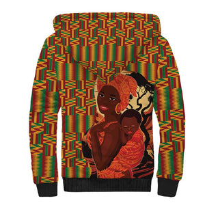 African Happy Mother's Day Sherpa Hoodie Black Mothers Kente Pattern