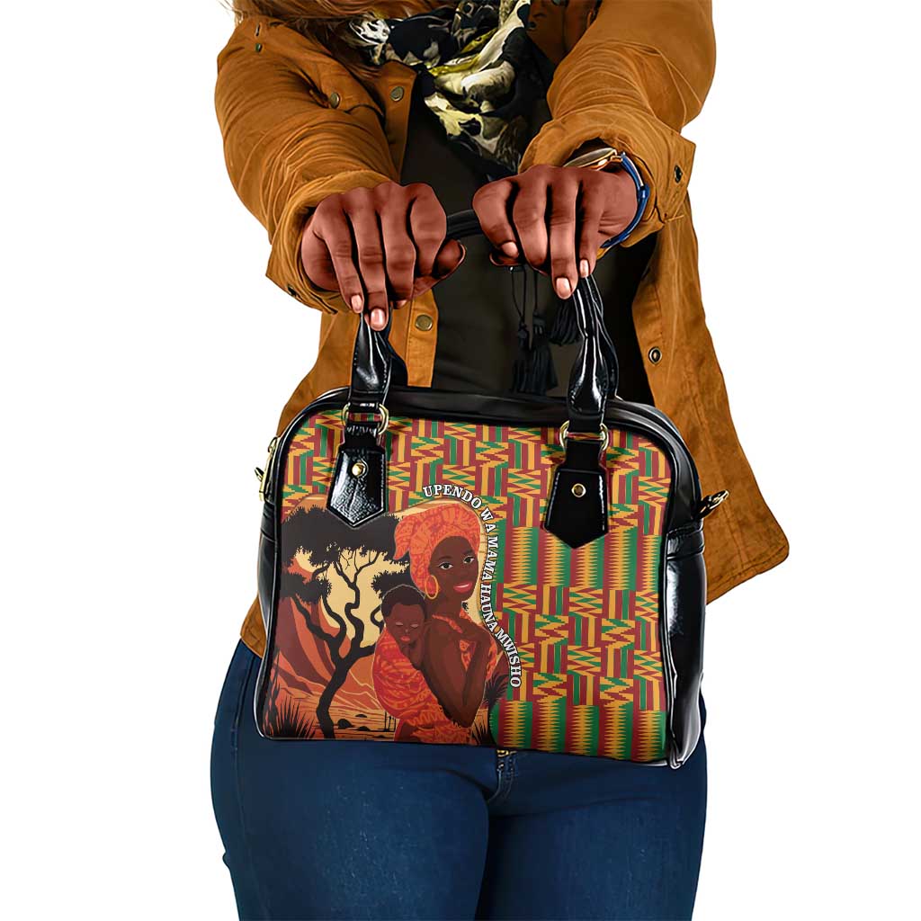 African Happy Mother's Day Shoulder Handbag Black Mothers Kente Pattern