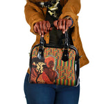 African Happy Mother's Day Shoulder Handbag Black Mothers Kente Pattern