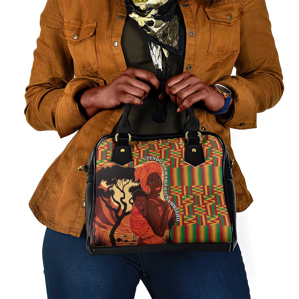 African Happy Mother's Day Shoulder Handbag Black Mothers Kente Pattern