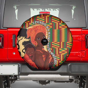 African Happy Mother's Day Spare Tire Cover Black Mothers Kente Pattern