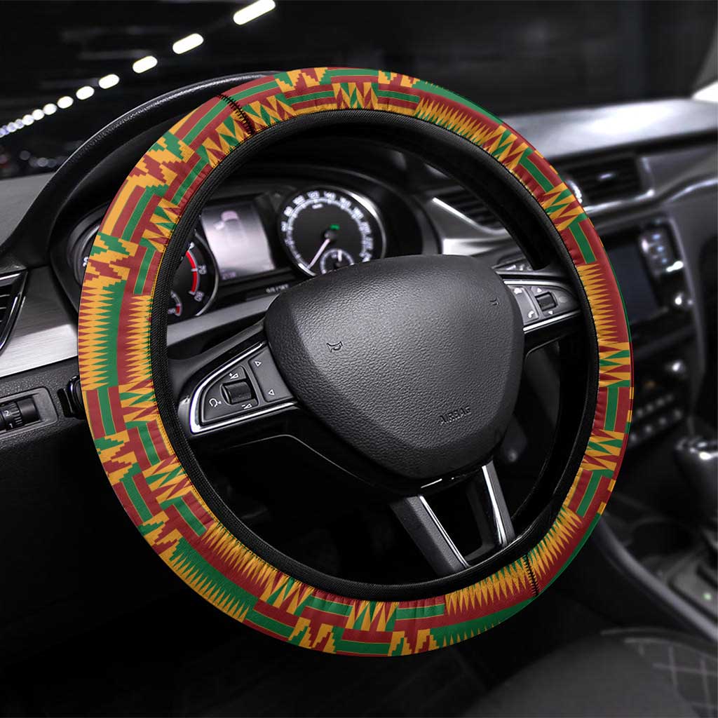 African Happy Mother's Day Steering Wheel Cover Black Mothers Kente Pattern