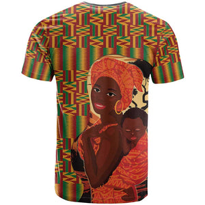 African Happy Mother's Day T shirt Black Mothers Kente Pattern