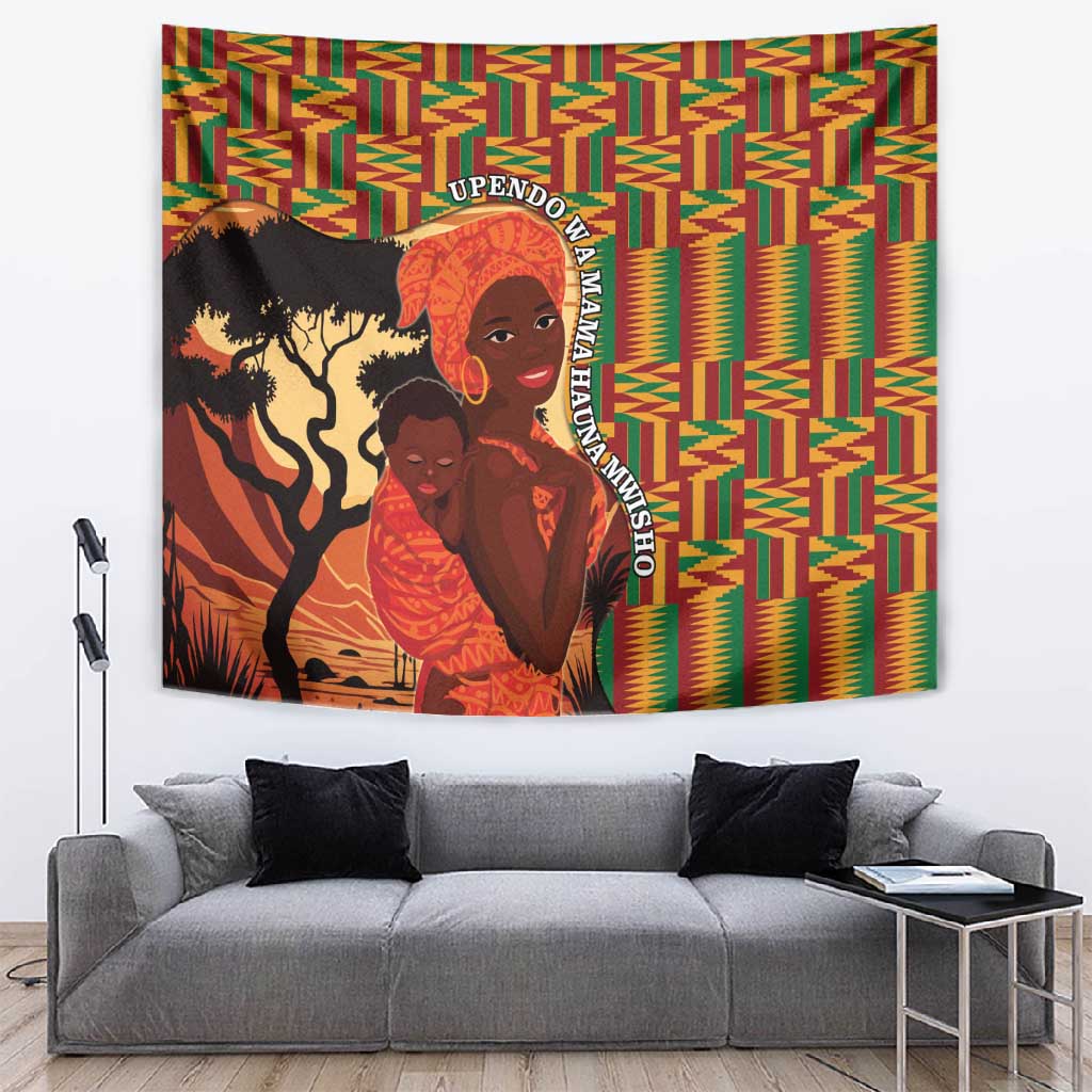 African Happy Mother's Day Tapestry Black Mothers Kente Pattern