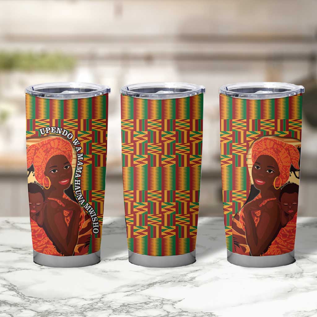 African Happy Mother's Day Tumbler Cup Black Mothers Kente Pattern