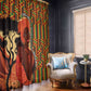 African Happy Mother's Day Window Curtain Black Mothers Kente Pattern