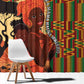 African Happy Mother's Day Window Curtain Black Mothers Kente Pattern
