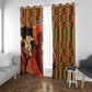 African Happy Mother's Day Window Curtain Black Mothers Kente Pattern