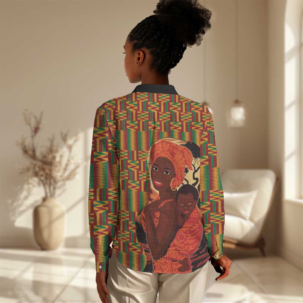 African Happy Mother's Day Women Casual Shirt Black Mothers Kente Pattern