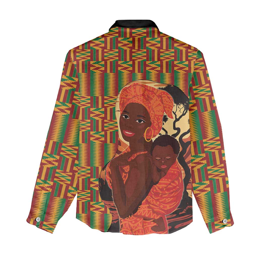 African Happy Mother's Day Women Casual Shirt Black Mothers Kente Pattern