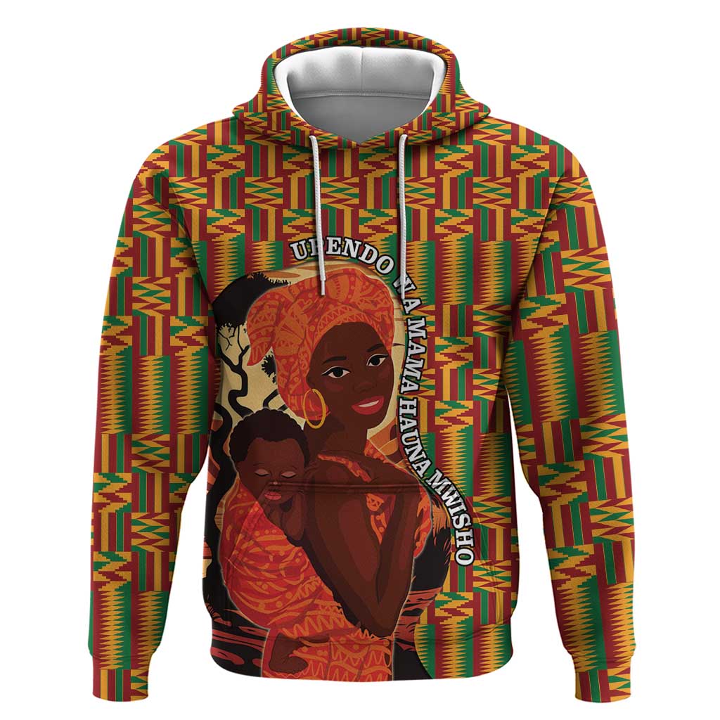 African Happy Mother's Day Zip Hoodie Black Mothers Kente Pattern