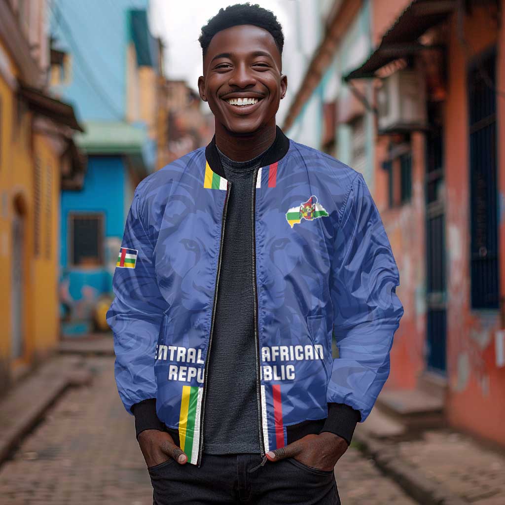 Custom Central African Republic Football Bomber Jacket Allez Les Fauves