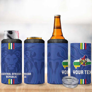 Custom Central African Republic Football 4 in 1 Can Cooler Tumbler Allez Les Fauves