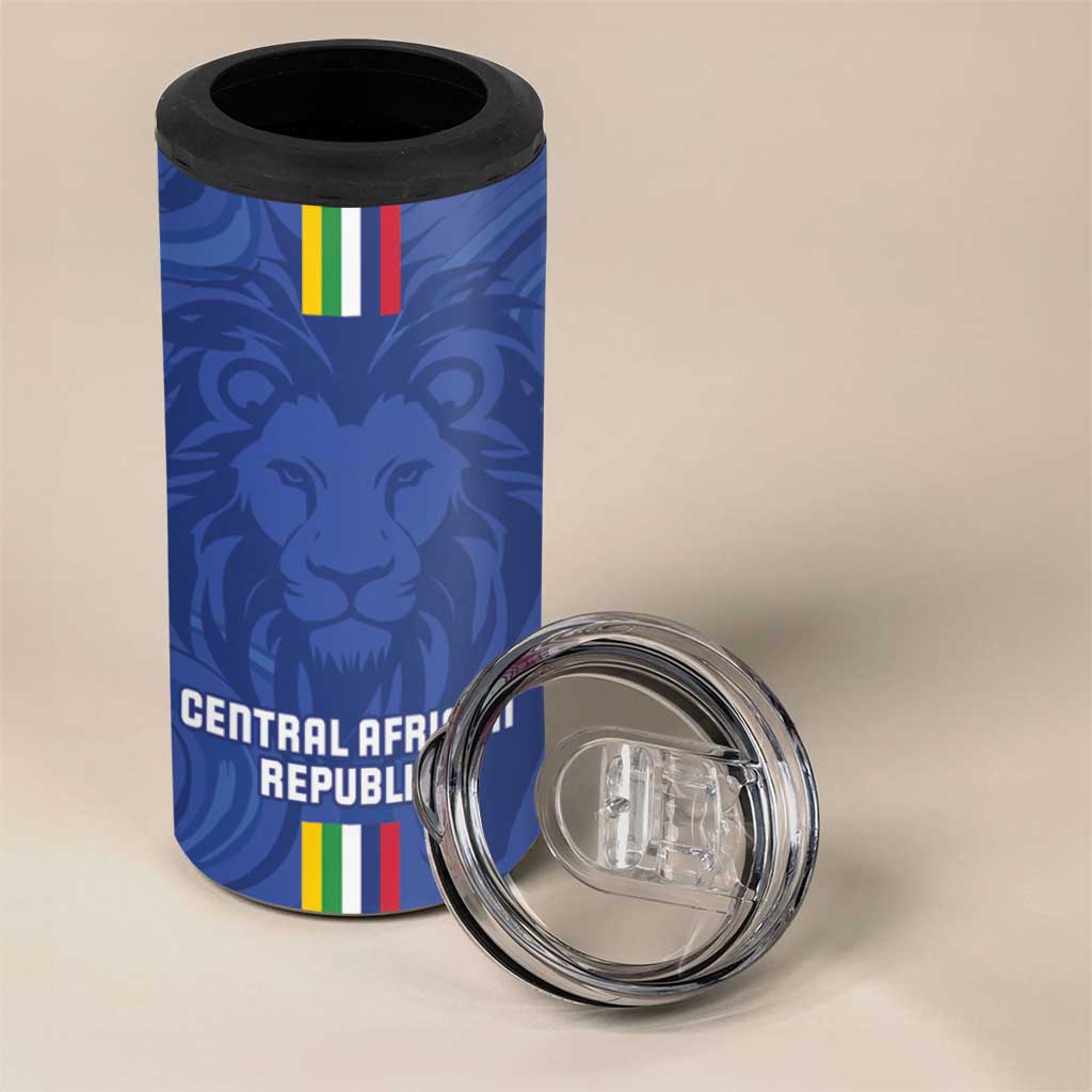 Custom Central African Republic Football 4 in 1 Can Cooler Tumbler Allez Les Fauves