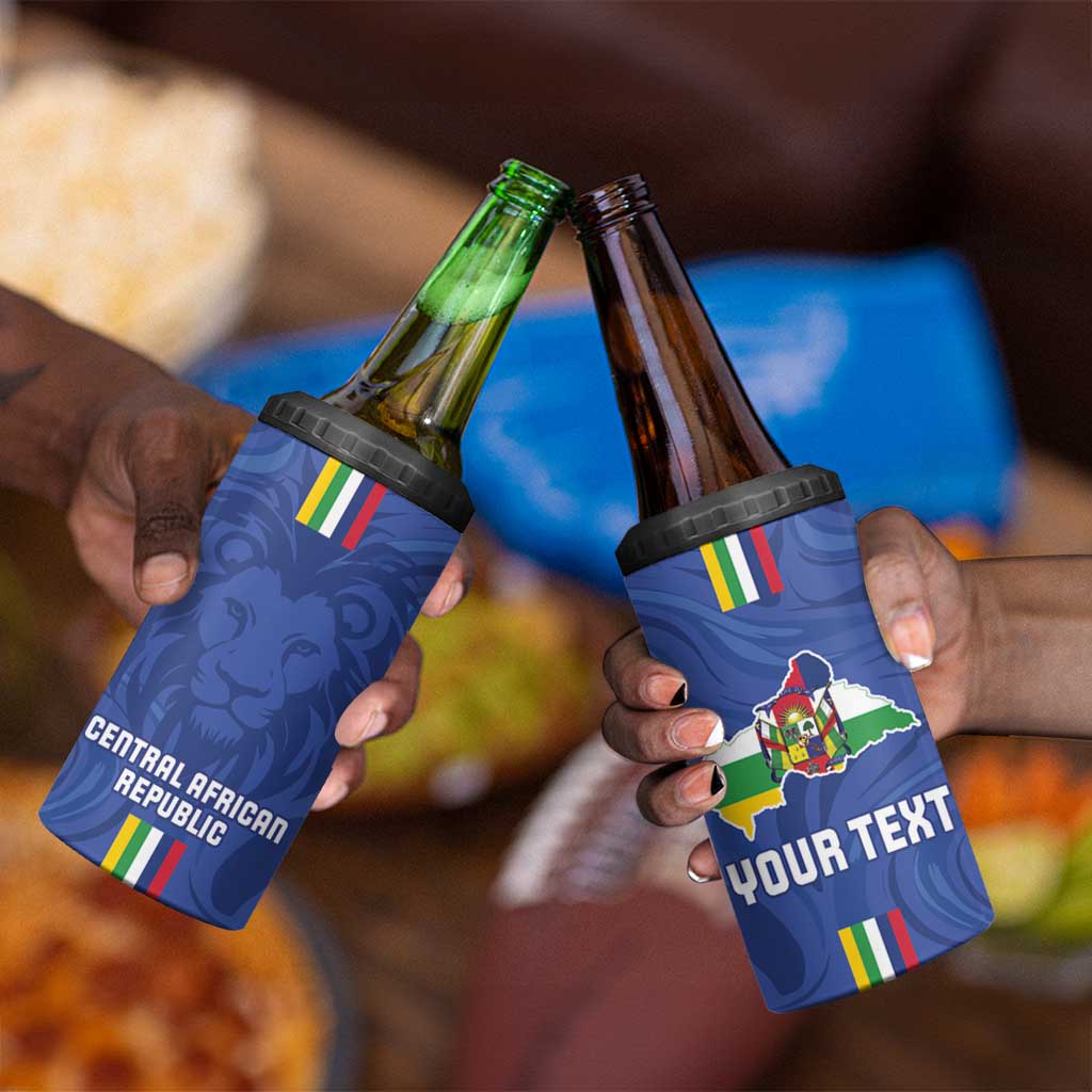 Custom Central African Republic Football 4 in 1 Can Cooler Tumbler Allez Les Fauves