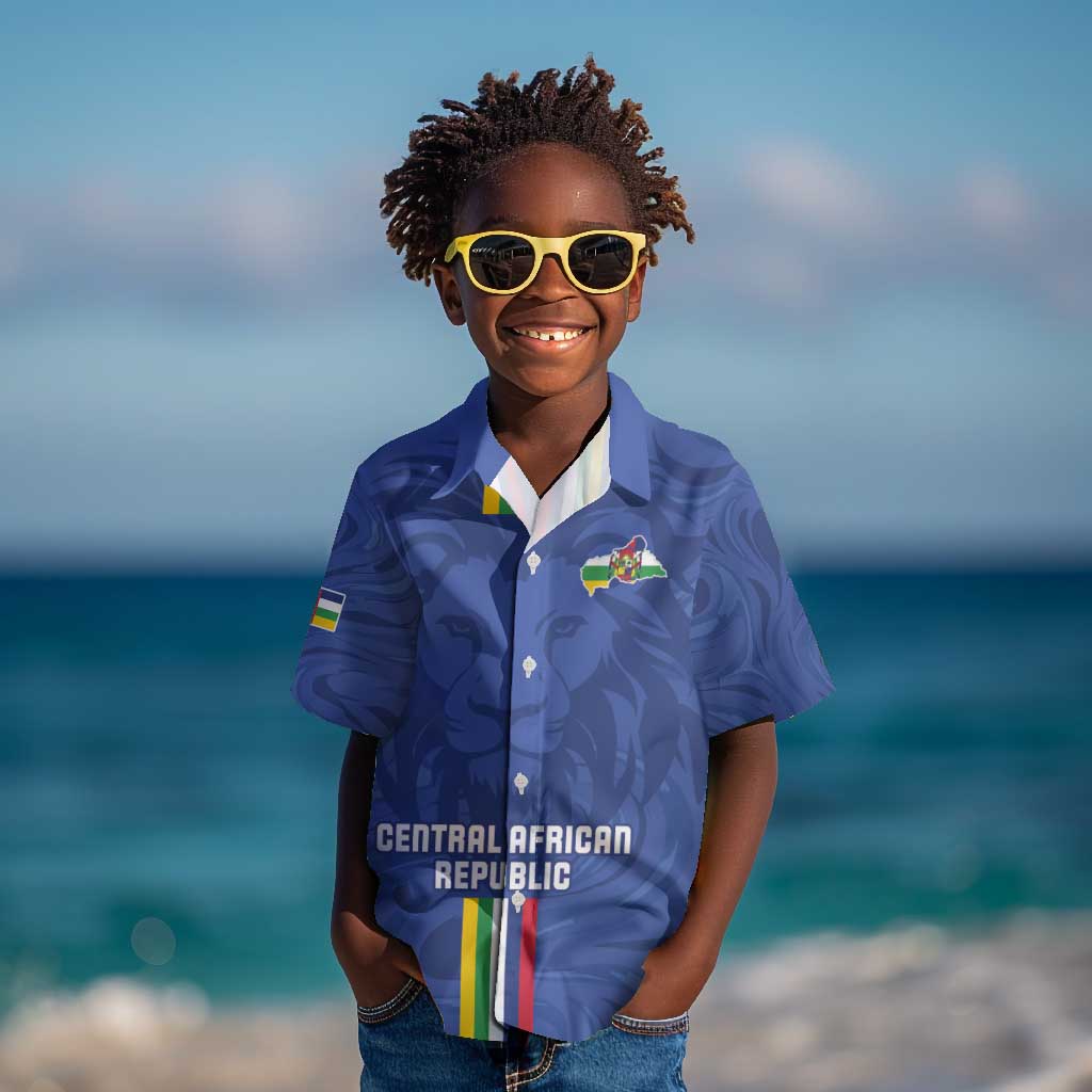 Custom Central African Republic Football Kid Hawaiian Shirt Allez Les Fauves