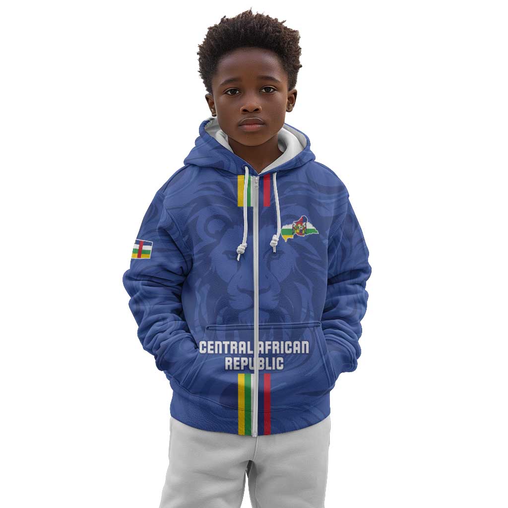 Custom Central African Republic Football Kid Hoodie Allez Les Fauves