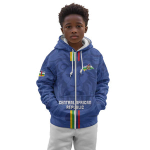 Custom Central African Republic Football Kid Hoodie Allez Les Fauves