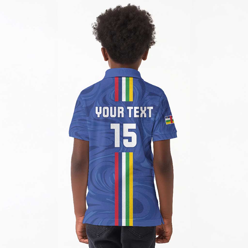 Custom Central African Republic Football Kid Polo Shirt Allez Les Fauves