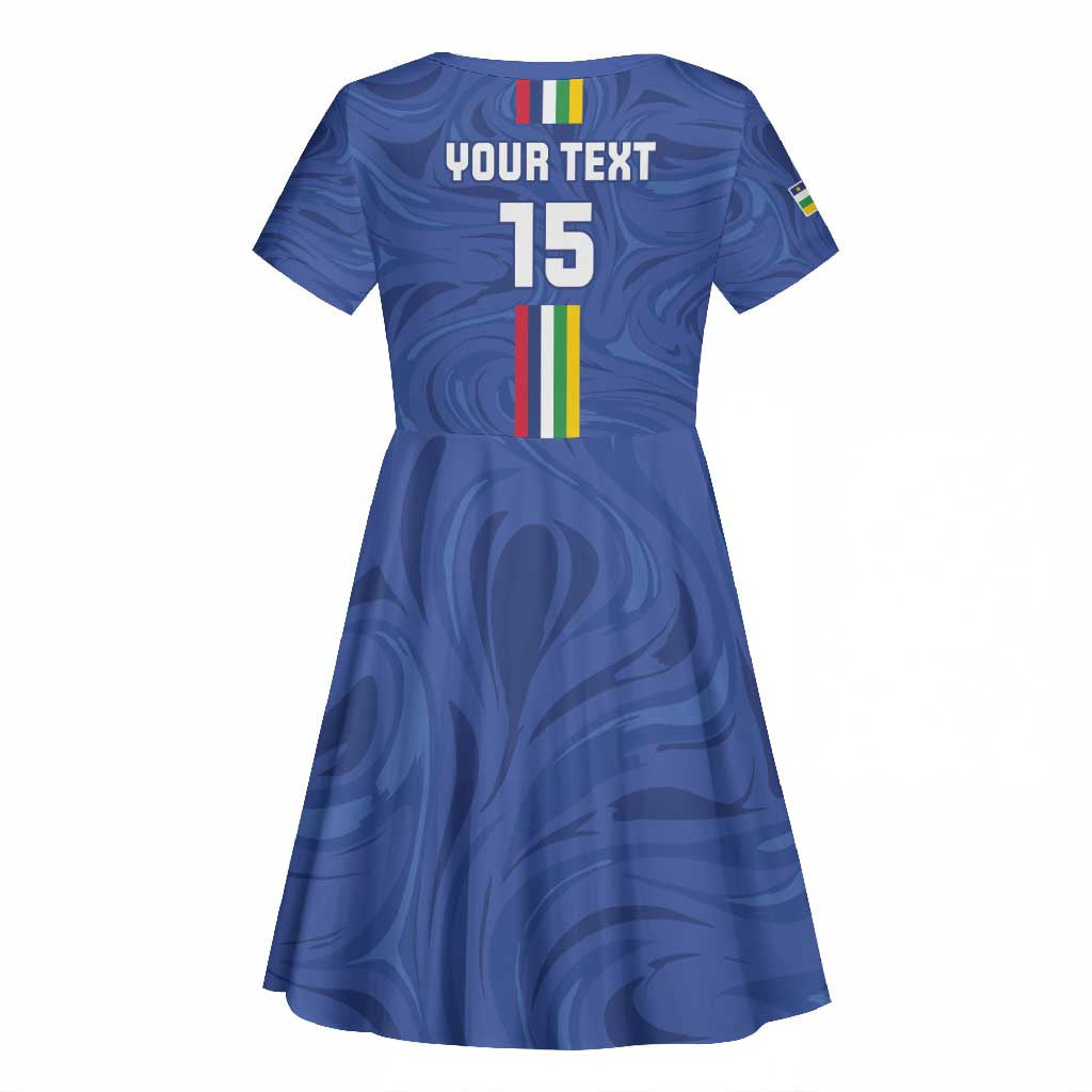 Custom Central African Republic Football Kid Short Sleeve Dress Allez Les Fauves