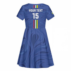 Custom Central African Republic Football Kid Short Sleeve Dress Allez Les Fauves