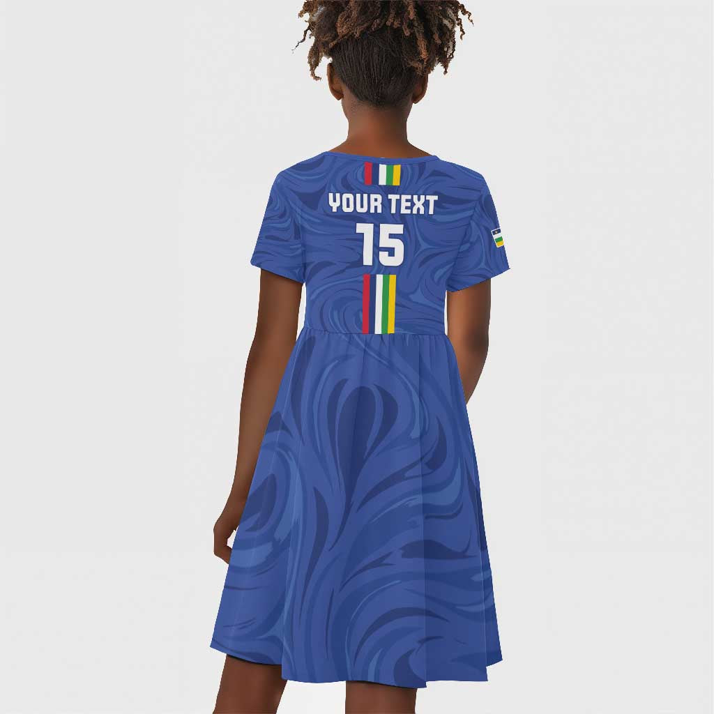 Custom Central African Republic Football Kid Short Sleeve Dress Allez Les Fauves