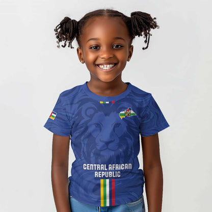 Custom Central African Republic Football Kid T shirt Allez Les Fauves