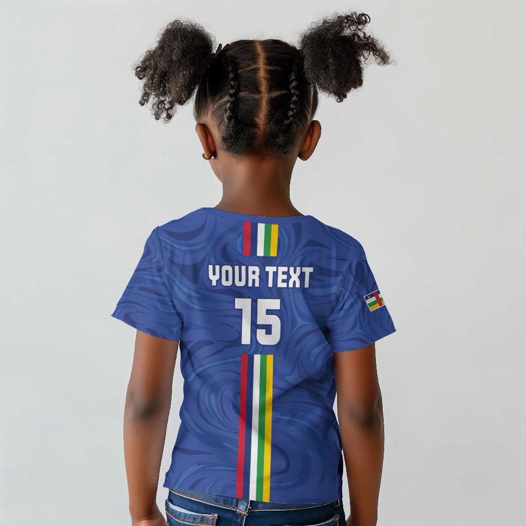 Custom Central African Republic Football Kid T shirt Allez Les Fauves