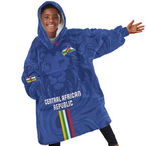 Custom Central African Republic Football Kid Wearable Blanket Hoodie Allez Les Fauves