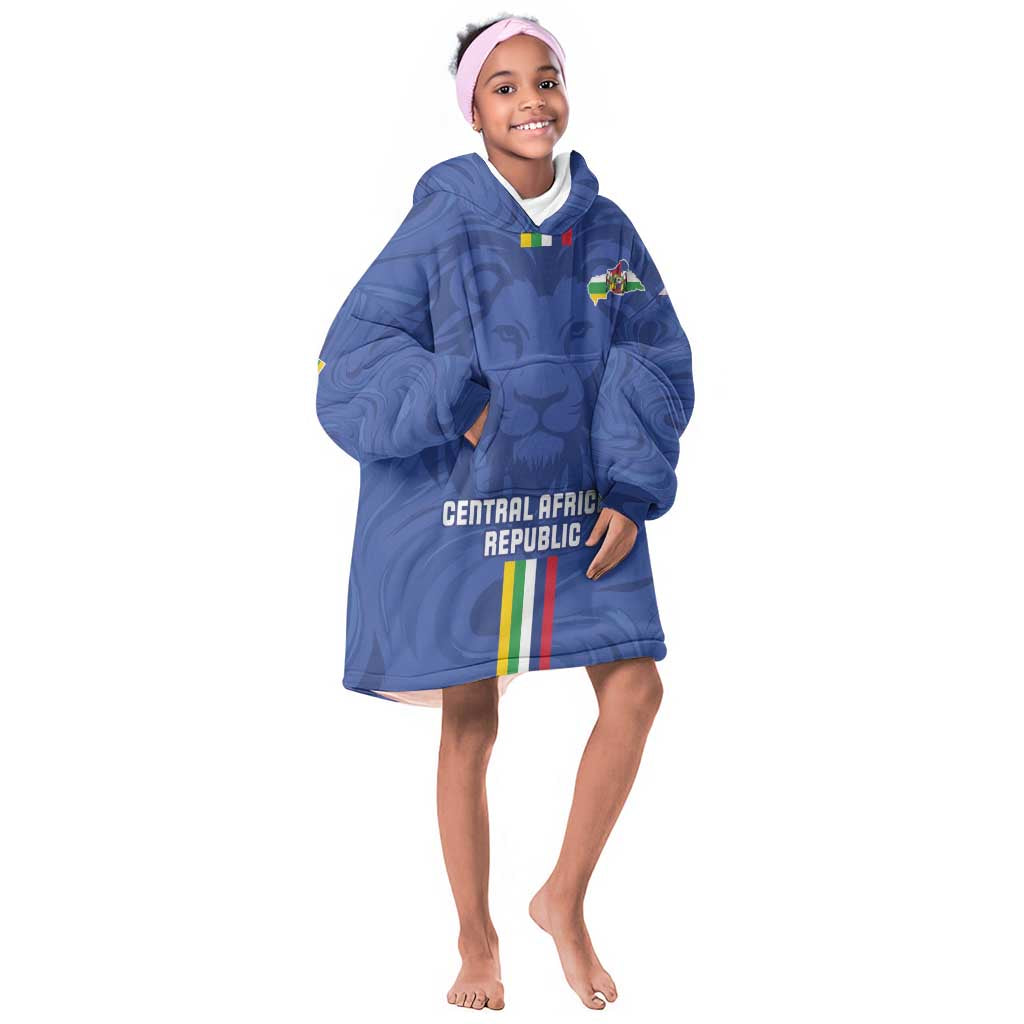 Custom Central African Republic Football Kid Wearable Blanket Hoodie Allez Les Fauves