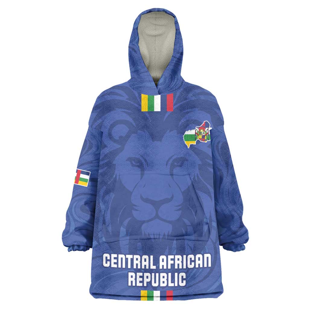 Custom Central African Republic Football Kid Wearable Blanket Hoodie Allez Les Fauves