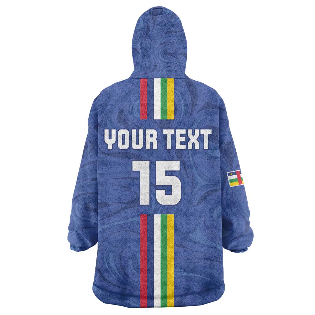 Custom Central African Republic Football Kid Wearable Blanket Hoodie Allez Les Fauves