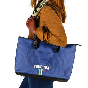Custom Central African Republic Football Leather Tote Bag Allez Les Fauves