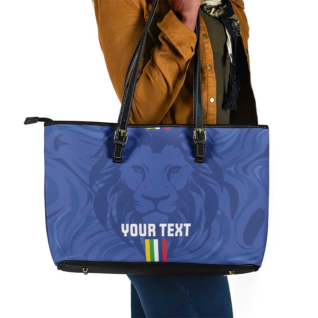 Custom Central African Republic Football Leather Tote Bag Allez Les Fauves