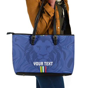 Custom Central African Republic Football Leather Tote Bag Allez Les Fauves